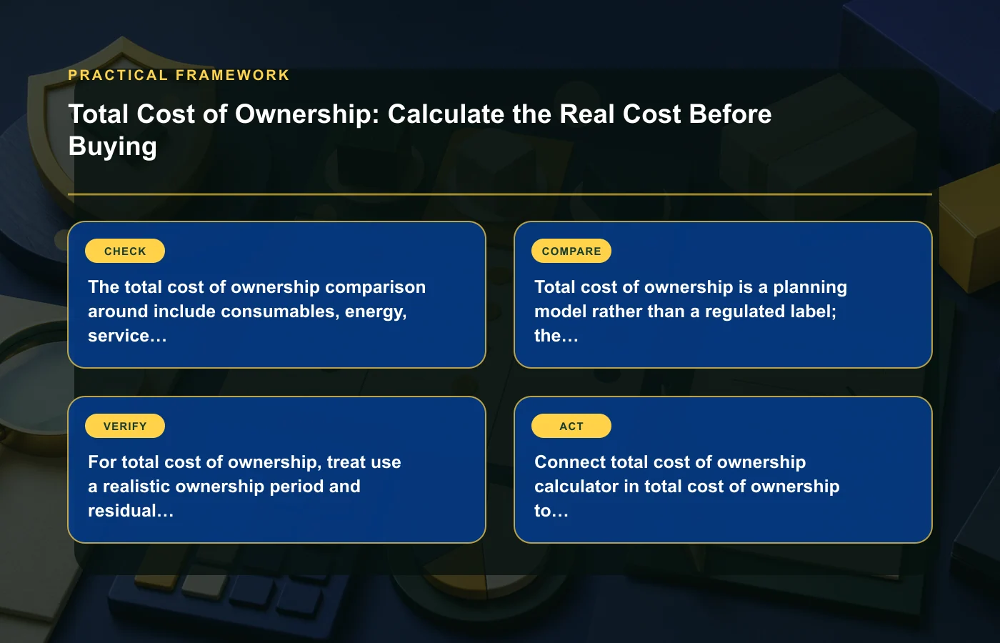 Total Cost of Ownership: Calculate the Real Cost Before Buying: practical framework for The total cost of ownership comparison around include consumables, energy, service…